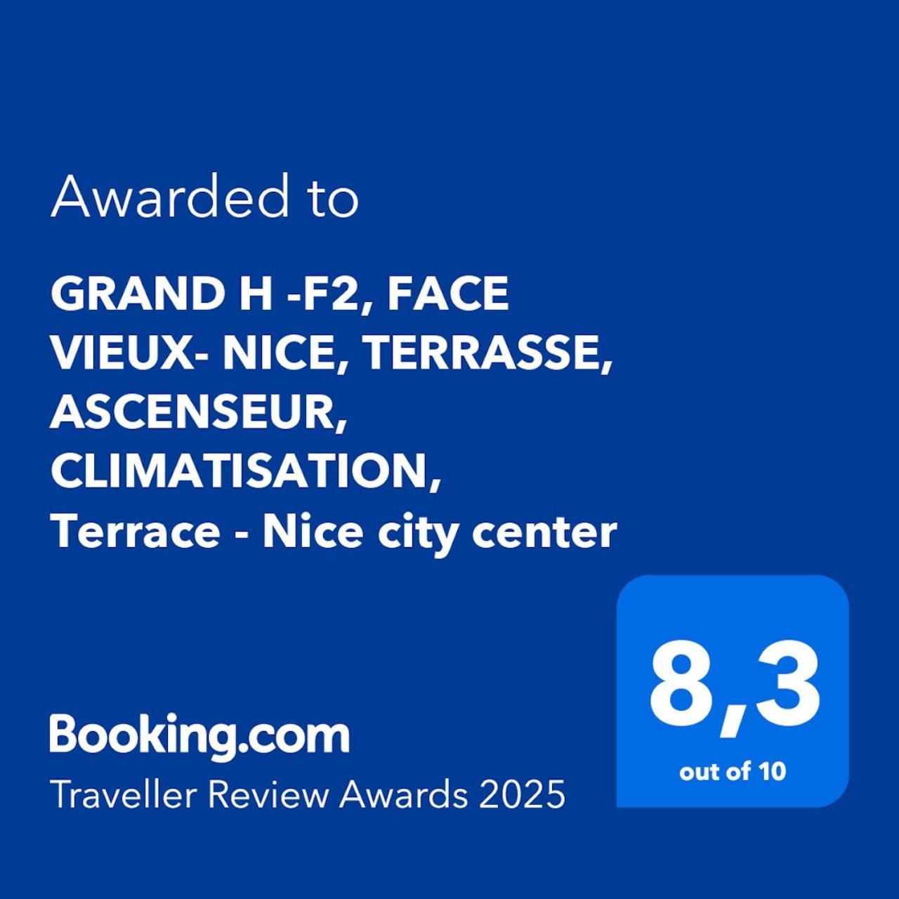 Grand H -F2, Face Vieux- Nice, Terrasse, Ascenseur, Climatisation, Terrace - Nice City Center Kültér fotó